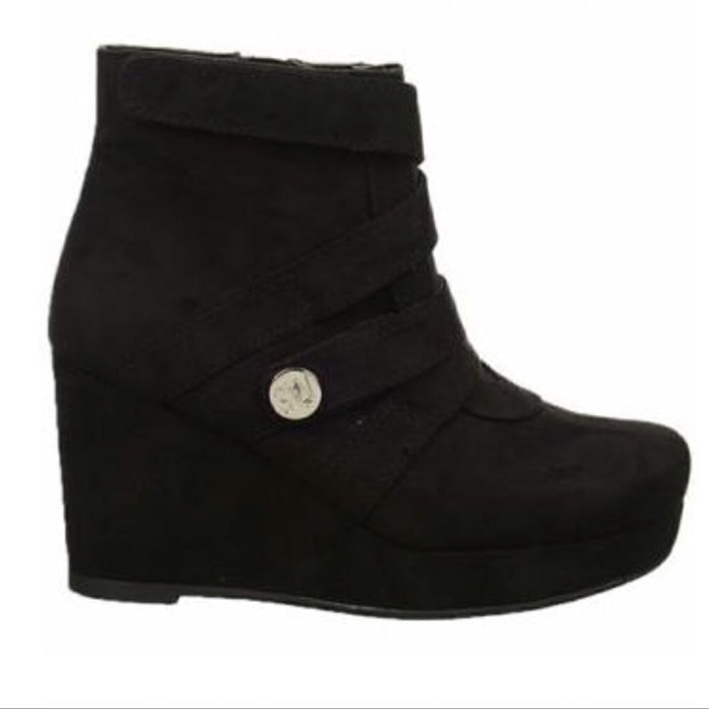 Stuart Weitzman Lana Straps wedge platform bootie boots shoes 5